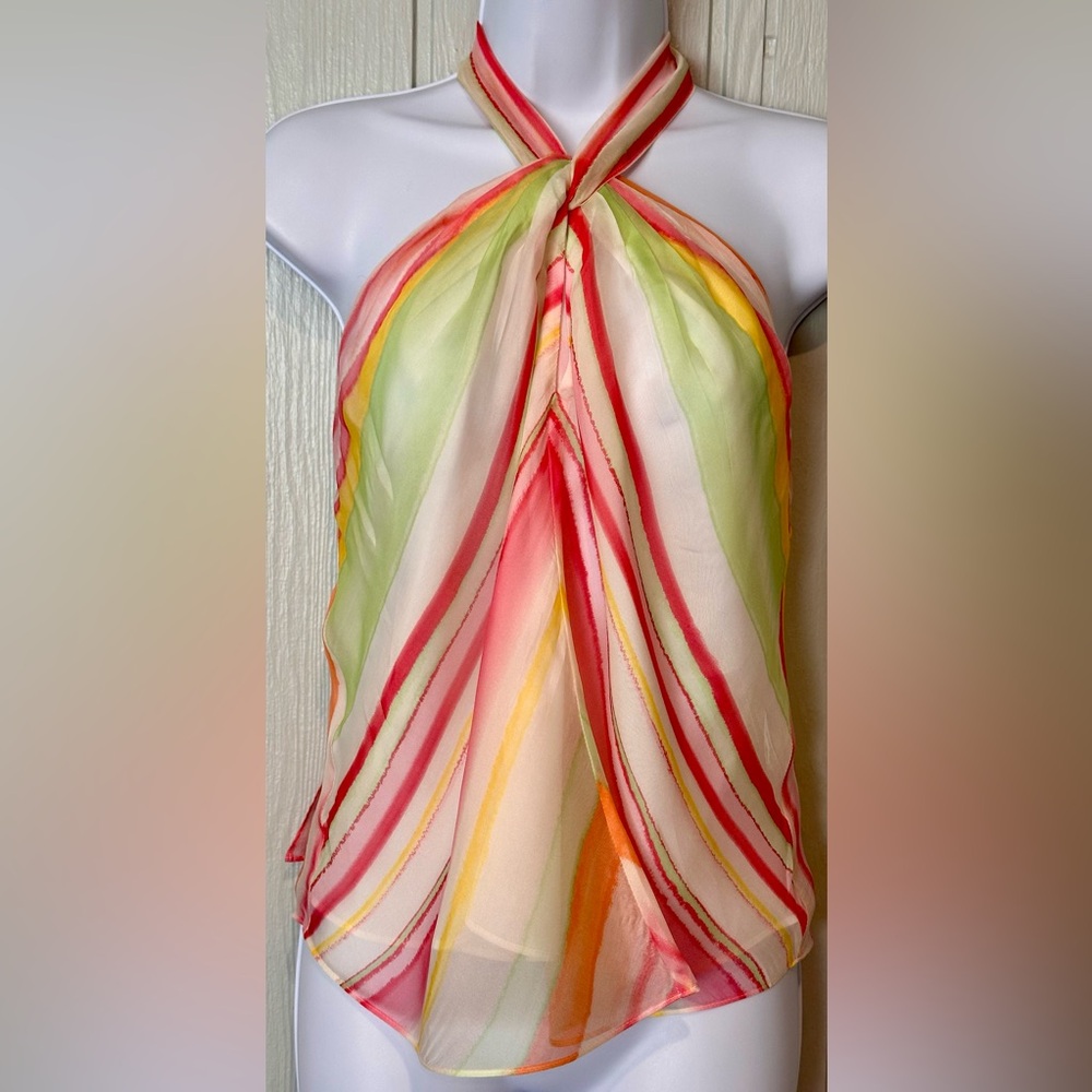 Ramy Brook Silk Multicolor Halter Blouse